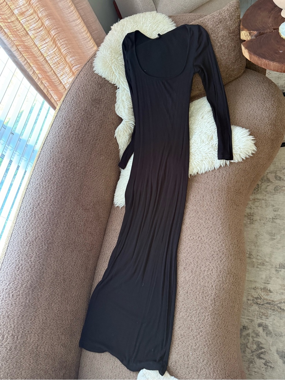 Skims Fits Everybody Long Sleeve Maxi Dress